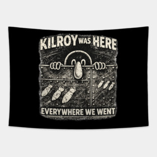 Kilroy Was Here – WWII Graffiti Classic Tapestry