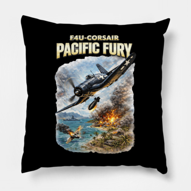 F4U Corsair – Pacific Fury Pillow by CrazyGirl