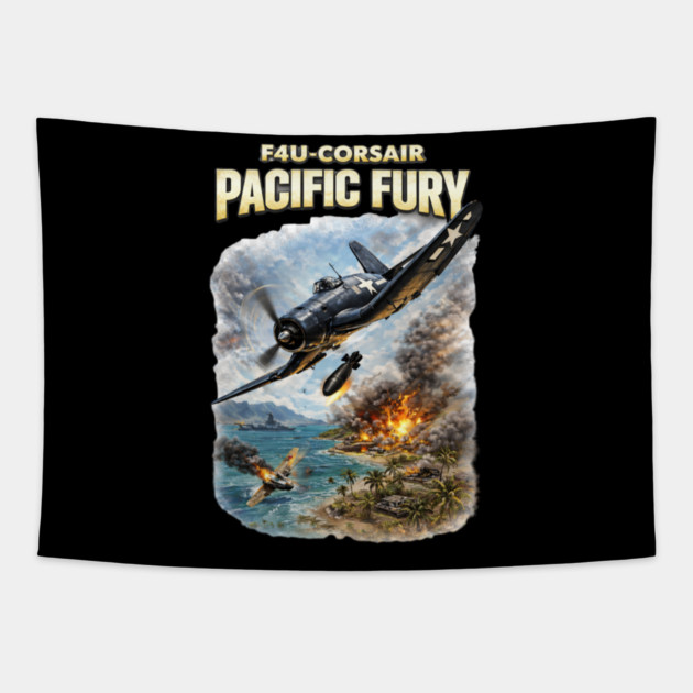F4U Corsair – Pacific Fury Tapestry by CrazyGirl