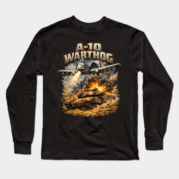 A-10 Warthog Long Sleeve T-Shirt by CrazyGirl