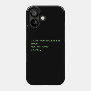 C:\LIFE> RUN SUCCESS.EXE – Retro DOS Computer Humor Phone Case