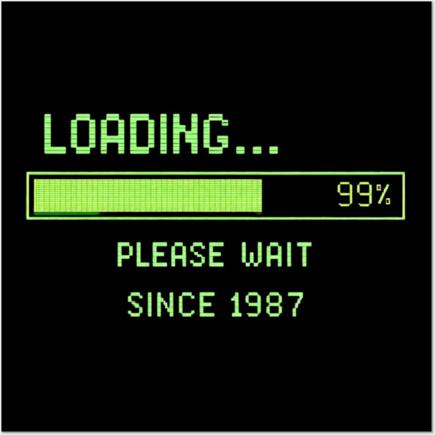 Loading… Please Wait Since 1987 – Retro Computer Humor Wall Art by CrazyGirl