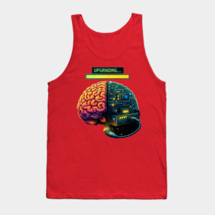 Upgrading Brain – Installing Coffee.EXE | Retro Tech Humor Tank Top