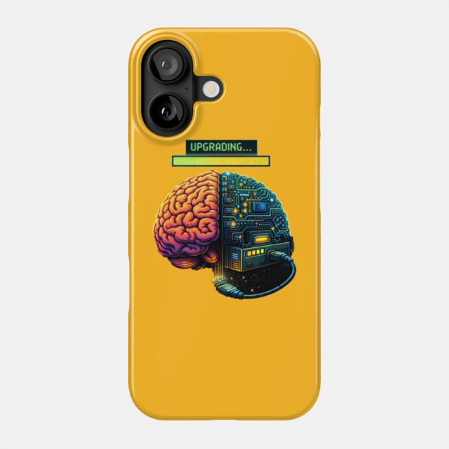 Upgrading Brain – Installing Coffee.EXE | Retro Tech Humor Phone Case by CrazyGirl