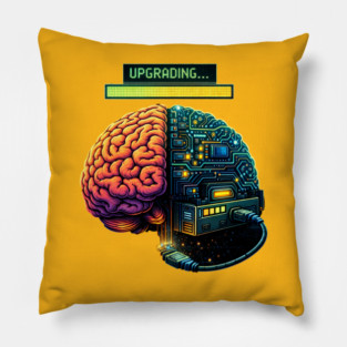 Upgrading Brain – Installing Coffee.EXE | Retro Tech Humor Pillow