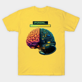 Upgrading Brain – Installing Coffee.EXE | Retro Tech Humor T-Shirt