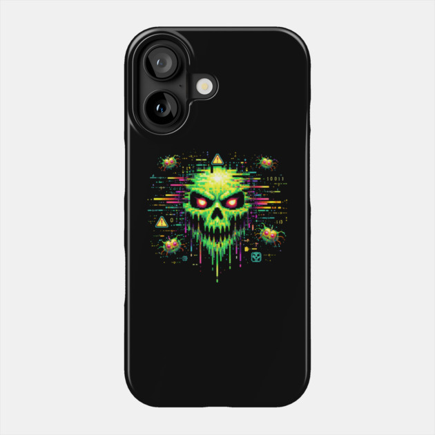 Retro Computer Virus – 8-Bit Digital Nightmare Phone Case by CrazyGirl