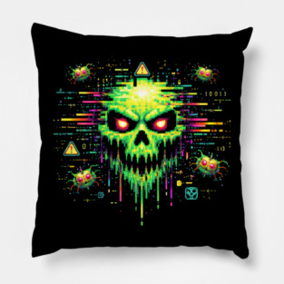 Retro Computer Virus – 8-Bit Digital Nightmare Pillow