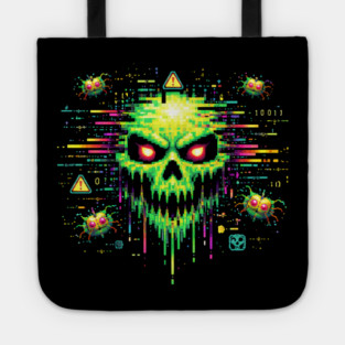 Retro Computer Virus – 8-Bit Digital Nightmare Tote