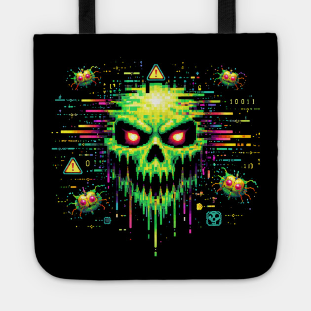 Retro Computer Virus – 8-Bit Digital Nightmare Tote by CrazyGirl