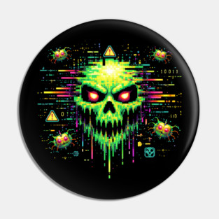 Retro Computer Virus – 8-Bit Digital Nightmare Pin