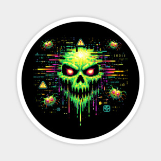 Retro Computer Virus – 8-Bit Digital Nightmare Magnet