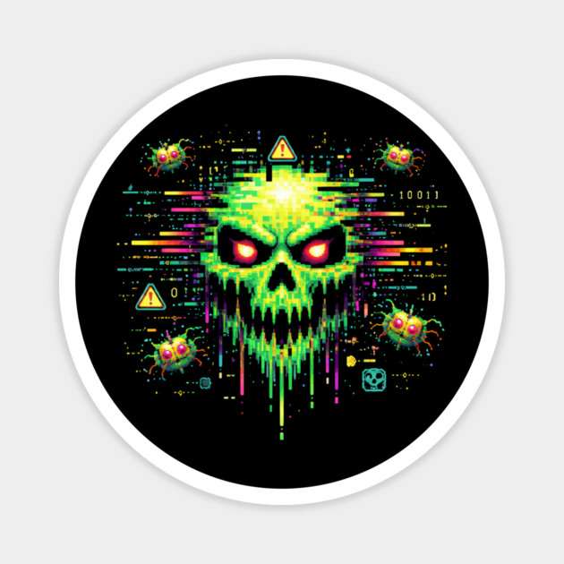 Retro Computer Virus – 8-Bit Digital Nightmare Magnet by CrazyGirl