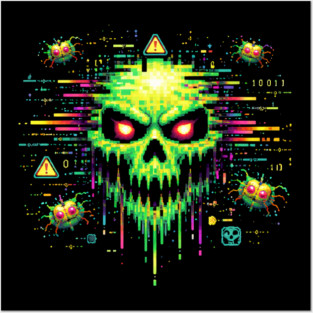Retro Computer Virus – 8-Bit Digital Nightmare Posters and Art