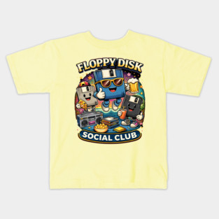 Floppy Disk Social Club – Retro Tech Nerd Humor Kids T-Shirt