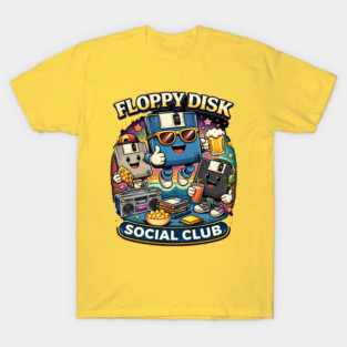 Floppy Disk Social Club – Retro Tech Nerd Humor T-Shirt