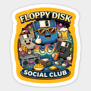 Floppy Disk Social Club – Retro Tech Nerd Humor Magnet