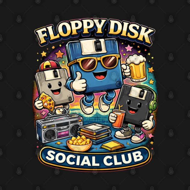 Floppy Disk Social Club – Retro Tech Nerd Humor by CrazyGirl