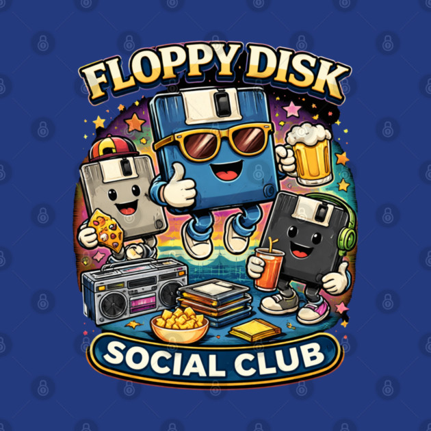 Floppy Disk Social Club – Retro Tech Nerd Humor by CrazyGirl