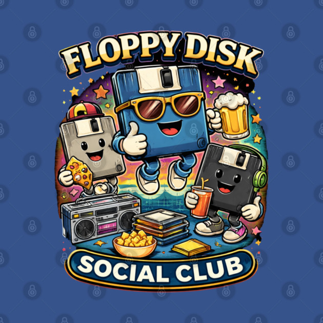 Floppy Disk Social Club – Retro Tech Nerd Humor by CrazyGirl