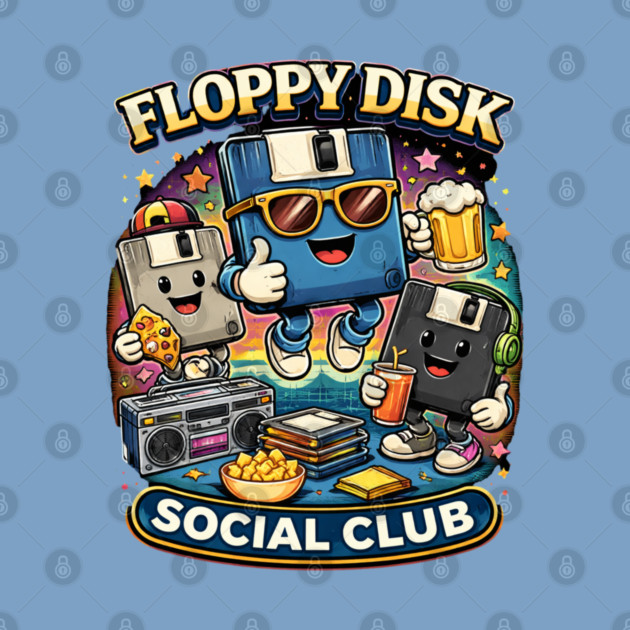 Floppy Disk Social Club – Retro Tech Nerd Humor by CrazyGirl