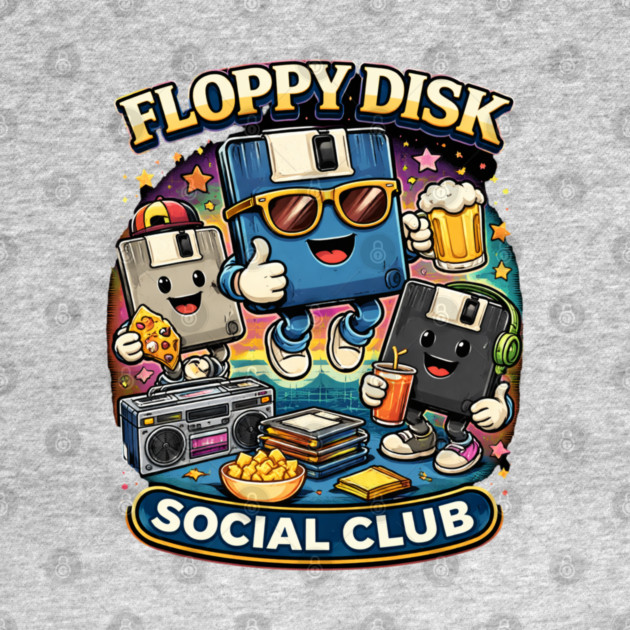 Floppy Disk Social Club – Retro Tech Nerd Humor by CrazyGirl