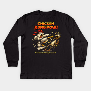 Chicken Kung Pow! Kids Long Sleeve T-Shirt