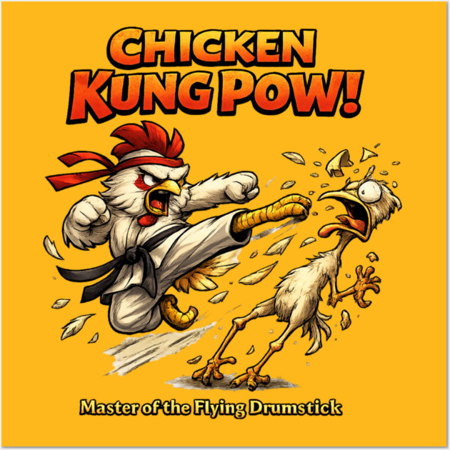 Chicken Kung Pow! Wall Art by CrazyGirl