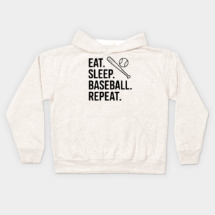 Eat. Sleep. Baseball. Repeat. Kids Hoodie