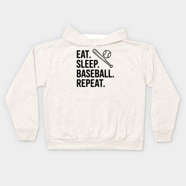 Eat. Sleep. Baseball. Repeat. Kids Hoodie by Frank Ring