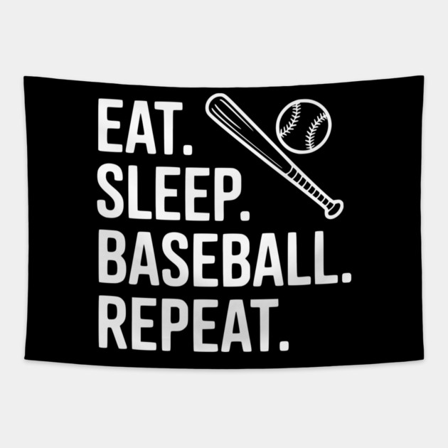 Eat. Sleep. Baseball. Repeat. Tapestry by Frank Ring