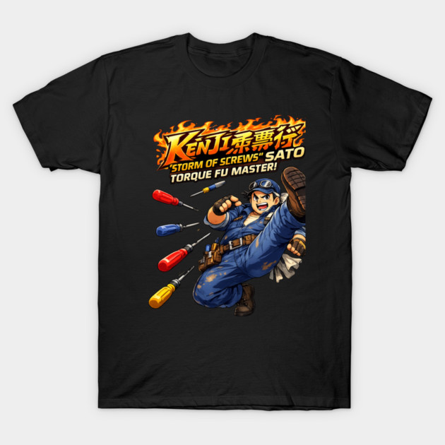 Kenji “Storm of Screws” Sato – Torque Fu Master T-Shirt by CrazyGirl