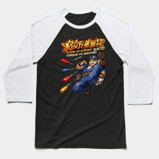 Kenji “Storm of Screws” Sato – Torque Fu Master Baseball T-Shirt