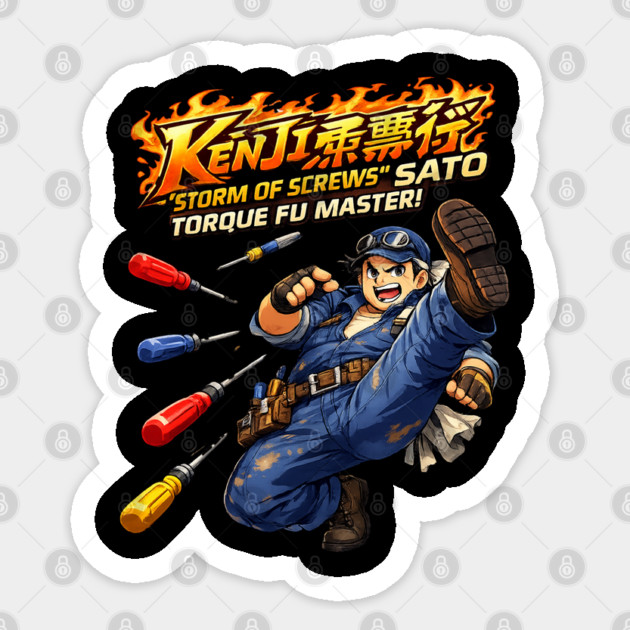 Kenji “Storm of Screws” Sato – Torque Fu Master Sticker by CrazyGirl