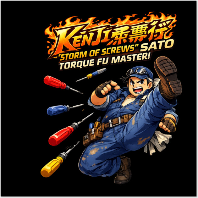 Kenji “Storm of Screws” Sato – Torque Fu Master Wall Art by CrazyGirl