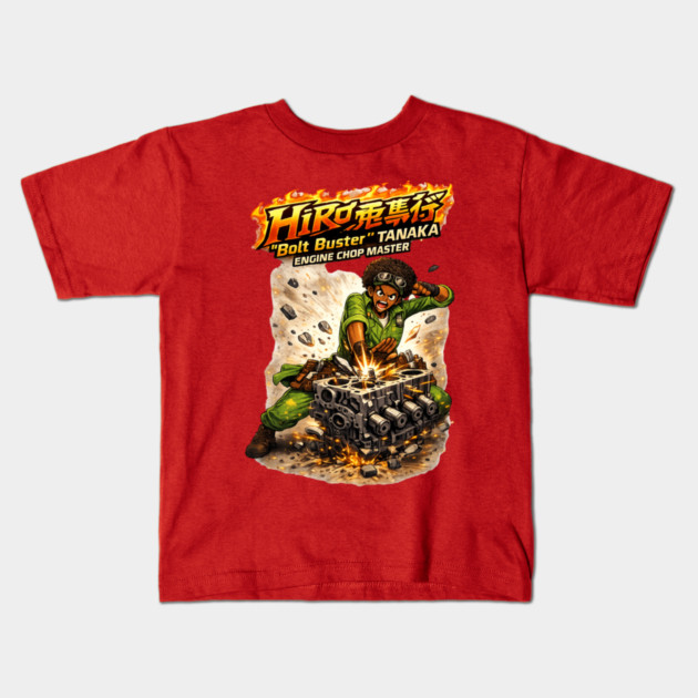 Hiro “Bolt Buster” Tanaka — Engine Chop Master Kids T-Shirt by CrazyGirl