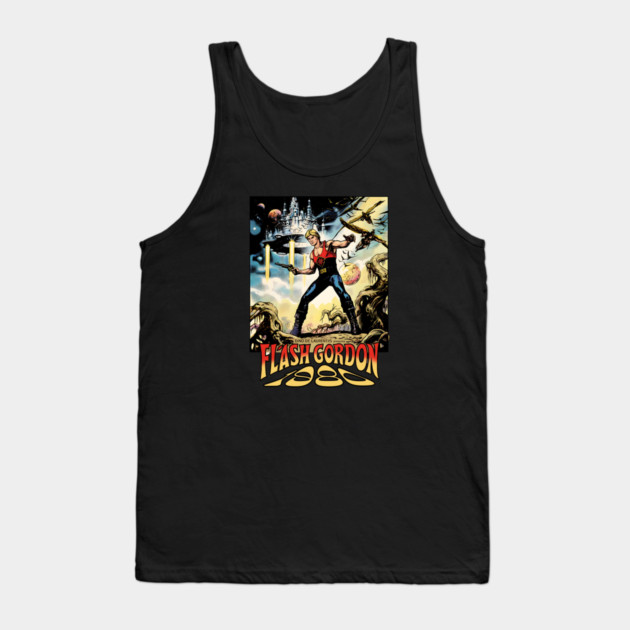 Flash Gordon Comic Movie Poster Design Style 1980 Tank Top by Joaddo