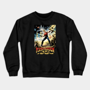 Flash Gordon Comic Movie Poster Design Style 1980 Crewneck Sweatshirt