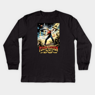 Flash Gordon Comic Movie Poster Design Style 1980 Kids Long Sleeve T-Shirt