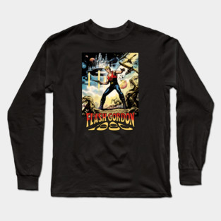 Flash Gordon Comic Movie Poster Design Style 1980 Long Sleeve T-Shirt