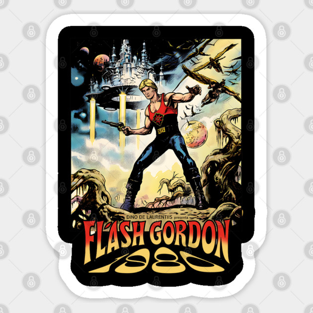 Flash Gordon Comic Movie Poster Design Style 1980 Sticker by Joaddo