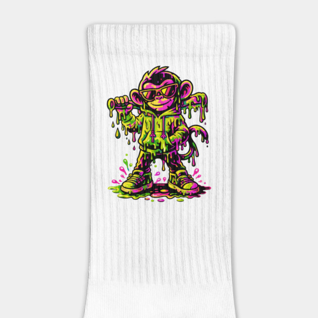 Funky Neon Monkey Dab Dripping Street Graffiti Party Style by shirtlux