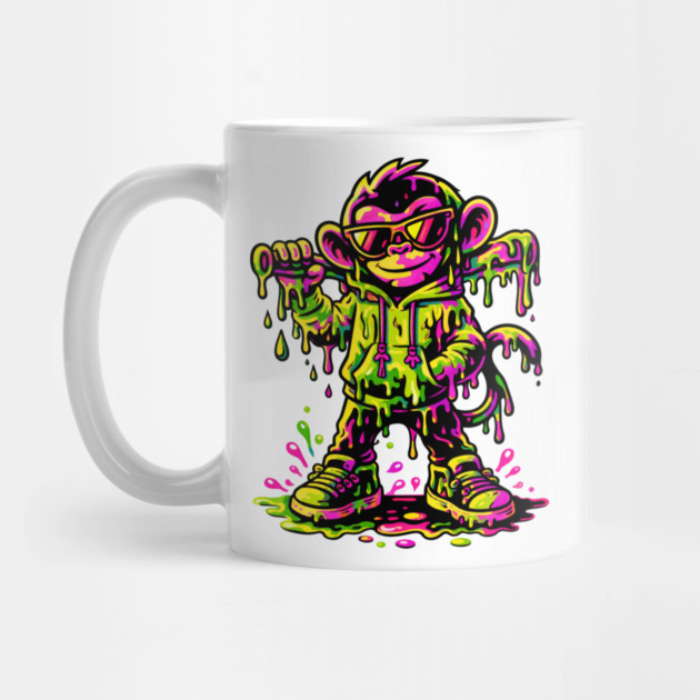Funky Neon Monkey Dab Dripping Street Graffiti Party Style by shirtlux