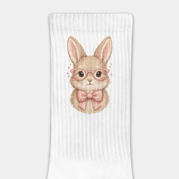 Cute Easter Bunny Glasses Pink Bow Coquette Spring Vibes by shirtlux