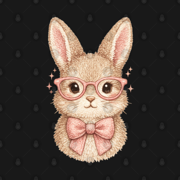 Cute Easter Bunny Glasses Pink Bow Coquette Spring Vibes by shirtlux