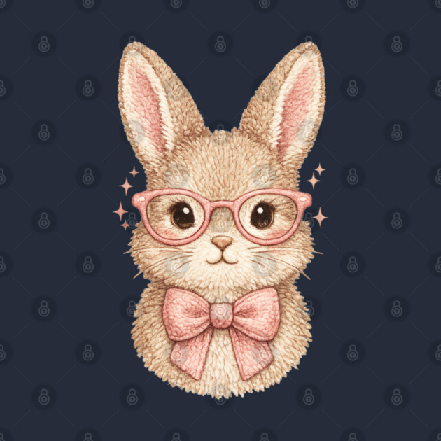 Cute Easter Bunny Glasses Pink Bow Coquette Spring Vibes by shirtlux