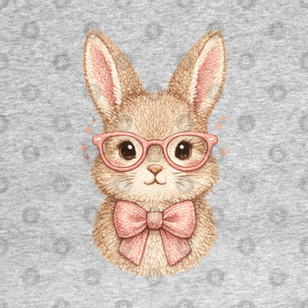 Cute Easter Bunny Glasses Pink Bow Coquette Spring Vibes by shirtlux