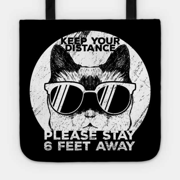Social Distancing Funny Cat With Sunglasses Tote by creative