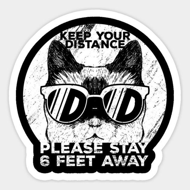 Social Distancing Funny Cat With Sunglasses Magnet by creative
