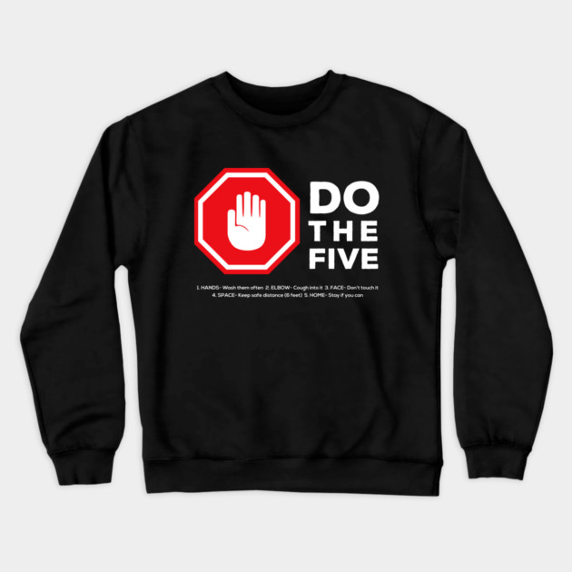 Social Distancing Stop Hand Sign Crewneck Sweatshirt by creative